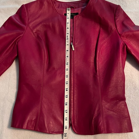 Pink Leather Jacket Size 6 is a true statement piece. - Picture 7 of 8